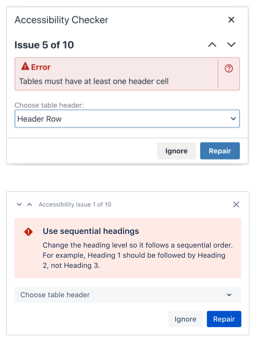 error message